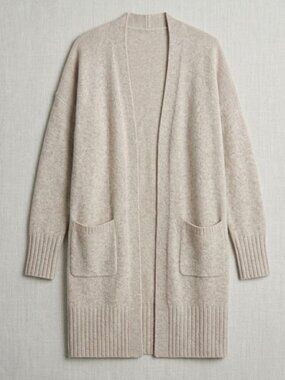 100% Cashmere Magaschoni Open-Front Taupe Duster (S, M,L Available)